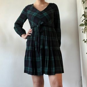 JCrew Long Sleeve Gingham Dress